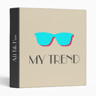 Abstract Retro Pop Art - Turquoise & Pink Glasses 3 Ring Binder
