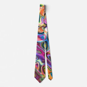 Abstract Retro Rainbow Psychedelic Electricity Neck Tie