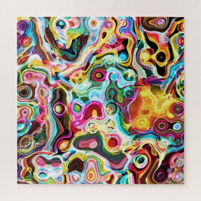 Abstract Retro Rainbow Psychedelic Lava  Jigsaw Puzzle (Vertical)