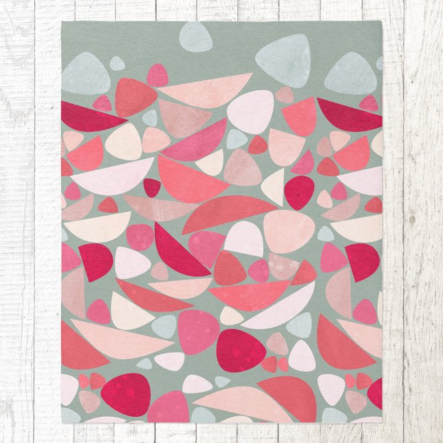 Abstract Retro Rug (Abstract mid-century blush pink and sea foam indoor or outdoor rug)