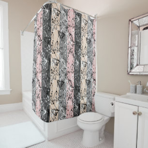 Abstract retro small flowers floral leaves branch shower curtain