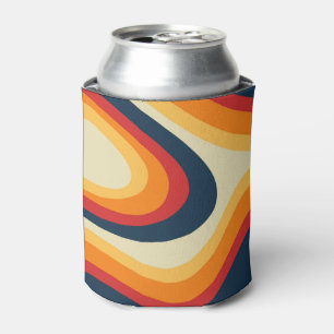 Abstract retro style waves design can cooler