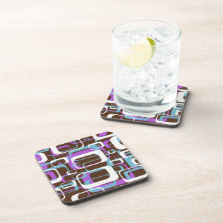 Abstract Retro Swinging 60s Geometric Pattern Beverage Coaster