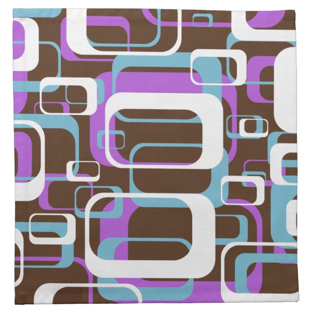 Abstract Retro Swinging 60s Geometric Pattern Cloth Napkin (Front)