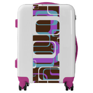 Abstract Retro Swinging 60s Geometric Pattern Luggage