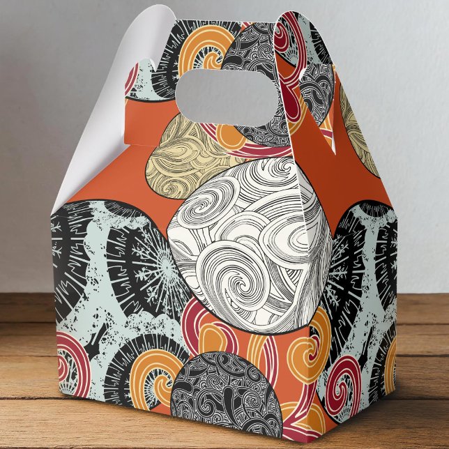 Abstract Retro Swirl Pattern Favor Boxes (Creator Uploaded)