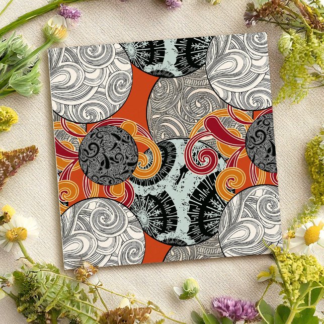 Abstract Retro Swirl Pattern Japanese Vibes Card (Creator Uploaded)