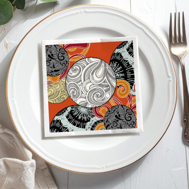 Abstract Retro Swirl Pattern Napkins (Creator Uploaded)