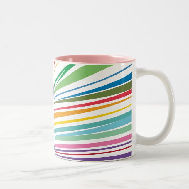 abstract retro vintage pattern Two-Tone coffee mug (Right)