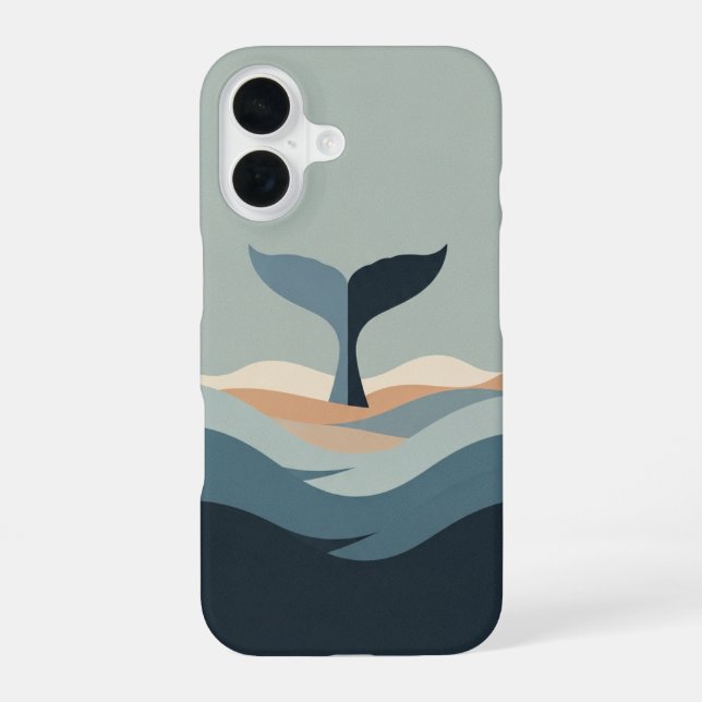 Abstract Retro Whale Tail iPhone Case (Back)