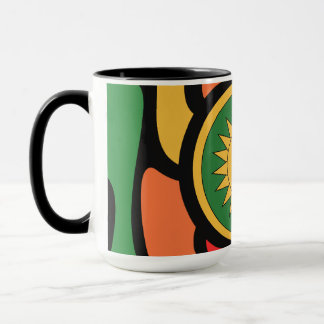 Abstract retro with sun emoji mug