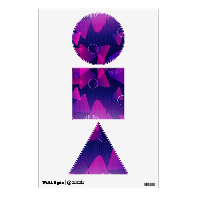 Abstract Retrowave Shapes Window Cling Decals (Front)