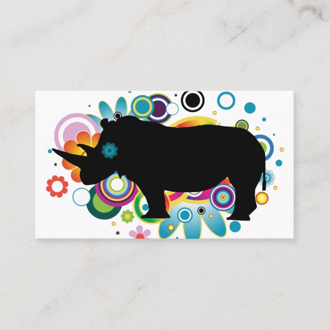 Abstract Rhino Business Cards (Front)
