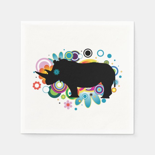 Abstract Rhino Paper Napkins (Front)