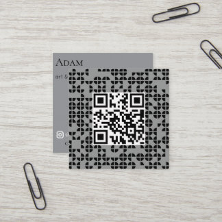 abstract ribbon grid custom modern square business card