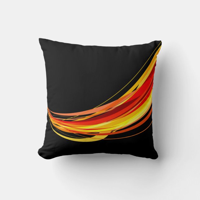 Abstract Ribbons Throw Pillow (Front)