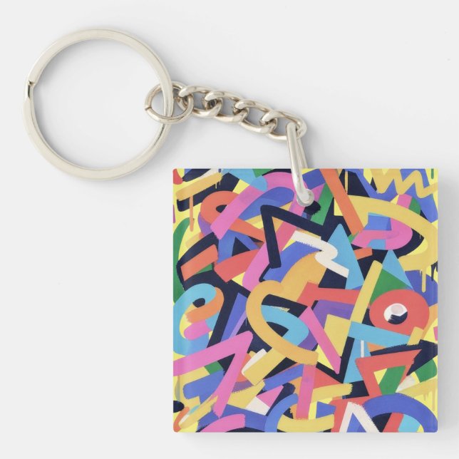 Abstract Riot Keychain (Front)