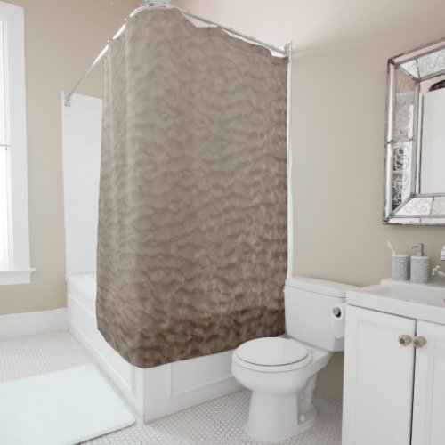 Abstract Rippled Sand Taupe Brown Shower Curtain