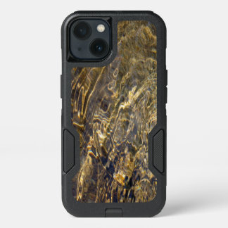 Abstract Rippling Golden Fountain Water iPhone 13 Case