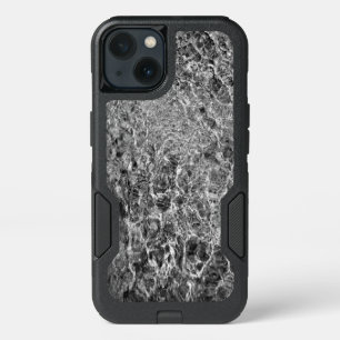 Abstract Rippling River Water, Black & White Photo iPhone 13 Case