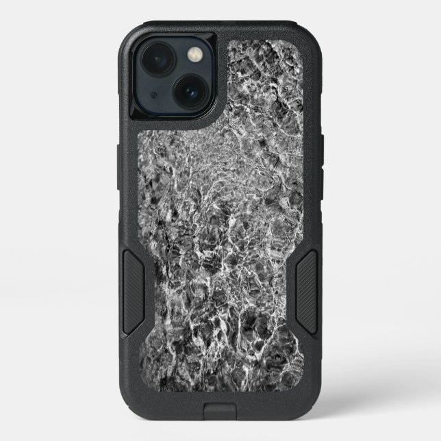 Abstract Rippling River Water, Black & White Photo Otterbox iPhone Case (Back)