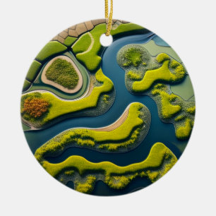 Abstract River Estuary Ceramic Ornament