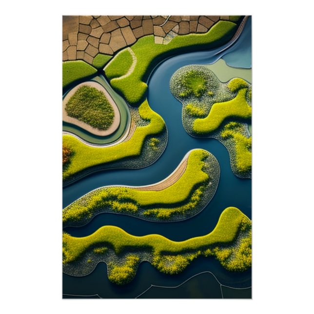 Abstract River Estuary Poster (Front)