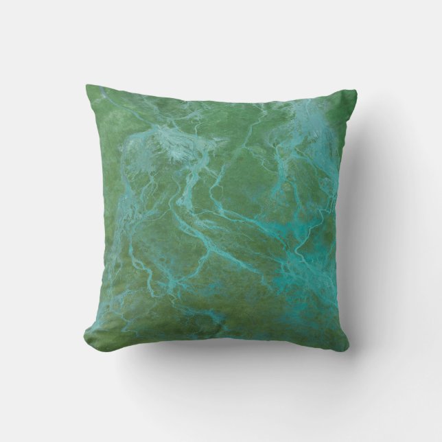 Abstract River Flow Throw Pillow (Front)