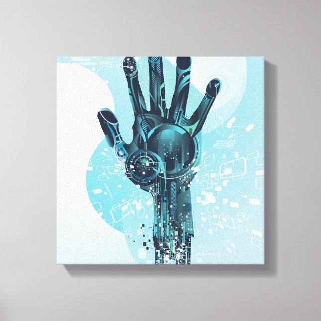 Abstract Robot Hand Wrapped Canvas Print (Front)