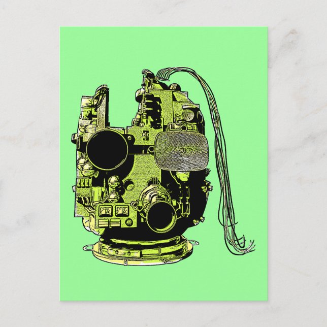 Abstract Robot Head Retro Colors Postcard (Front)