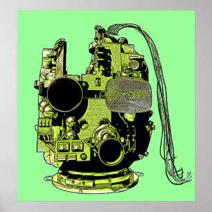 Abstract Robot Head Retro Colors Print