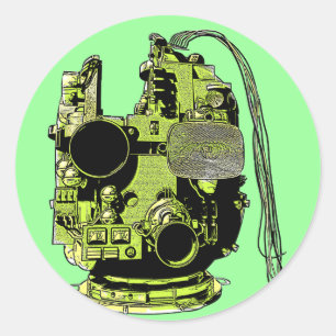 Abstract Robot Head Retro Colors Sticker