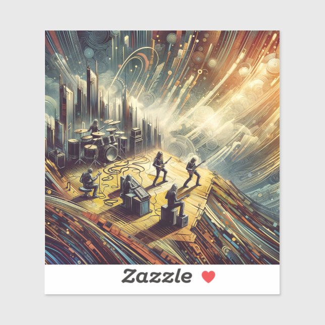 Abstract rock band sticker (Sheet)