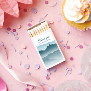 Abstract Rolling Mountains Dusty Blue Gradient Matchboxes