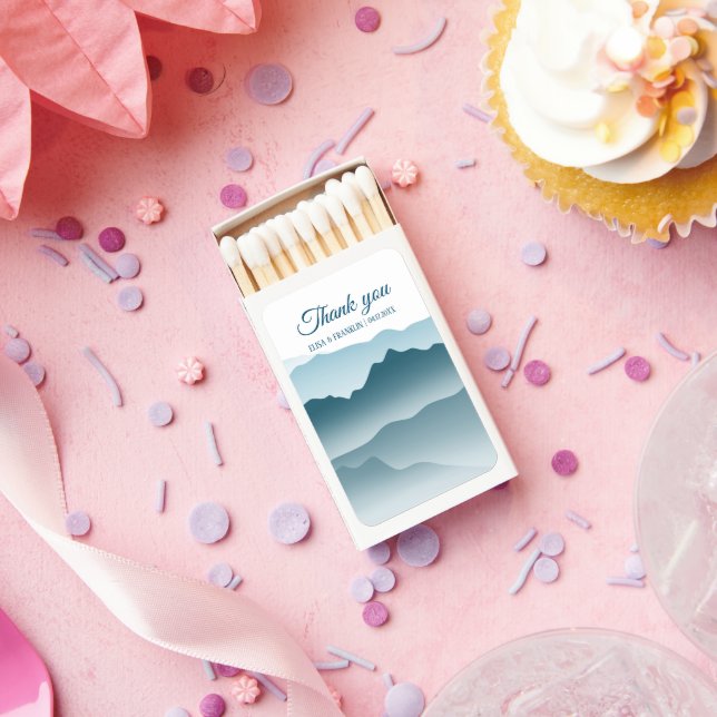 Abstract Rolling Mountains Dusty Blue Gradient Matchboxes (Insitu)