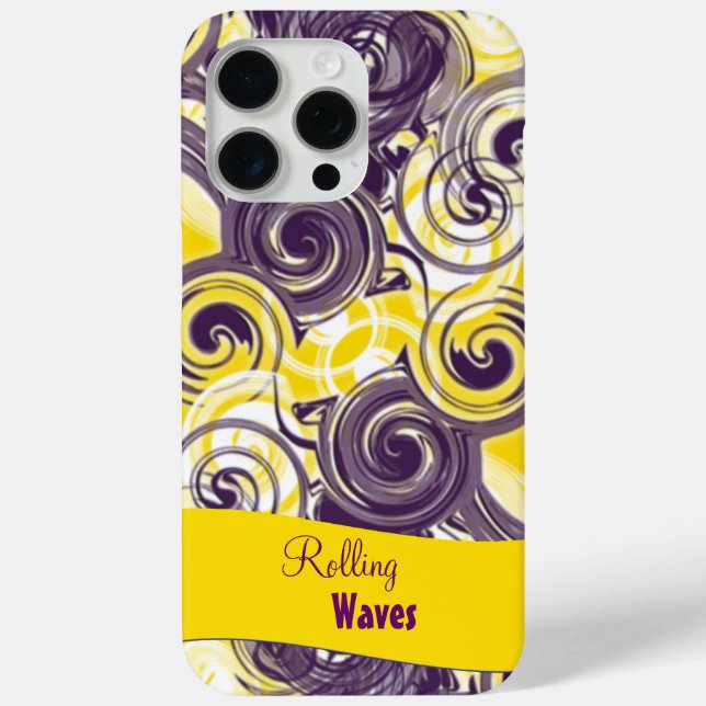 Abstract Rolling Wave In Purple and Yellow Case-Mate iPhone Case (Back)