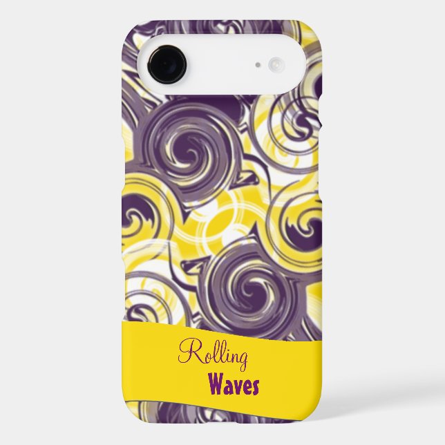 Abstract Rolling Wave in Purple and Yellow Case-Mate iPhone Case (Back)