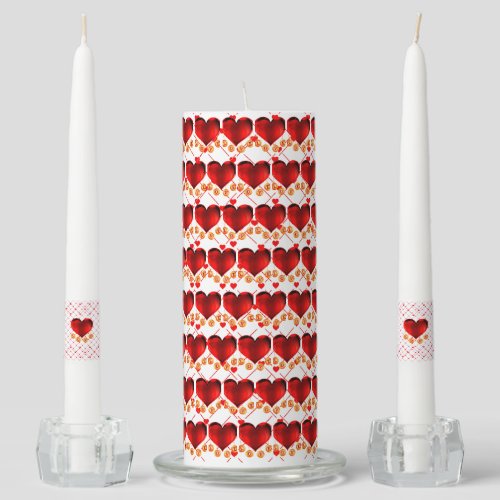 Abstract Romantic Date Night Valentine Decor Unity Candle Set