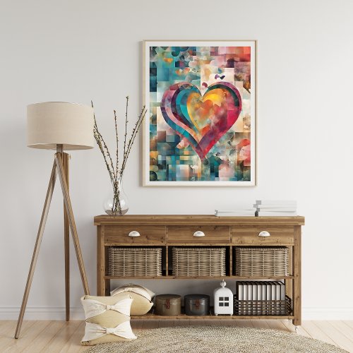Abstract Romantic Heart Poster
