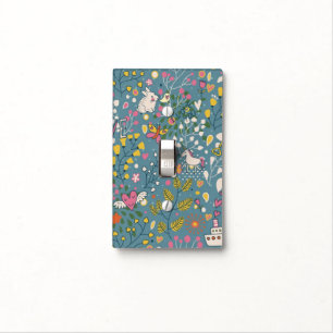 Abstract romantic pattern with cartoon light switch cover