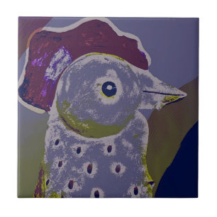 Abstract Rooster 2 Ceramic Tile