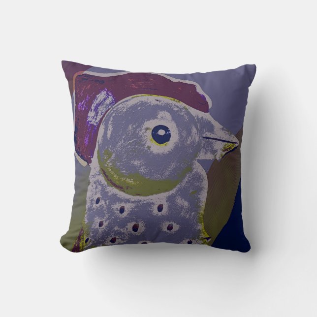 Abstract Rooster 2 Throw Pillow (Front)