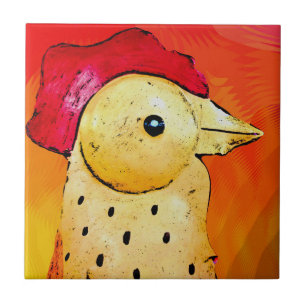 Abstract Rooster 3 Ceramic Tile