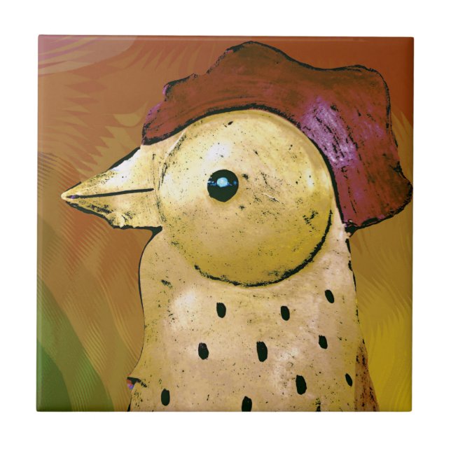 Abstract Rooster 5 Ceramic Tile (Front)