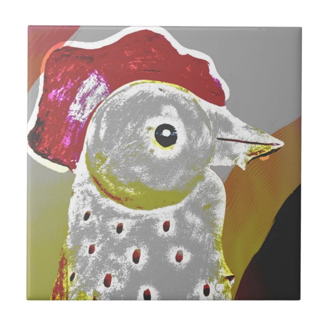 Abstract Rooster 6 Ceramic Tile (Front)