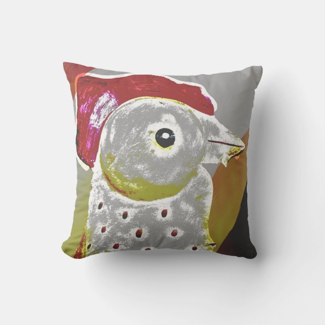 Abstract Rooster 6 Throw Pillow (Front)