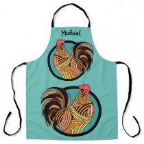 Abstract Rooster Apron