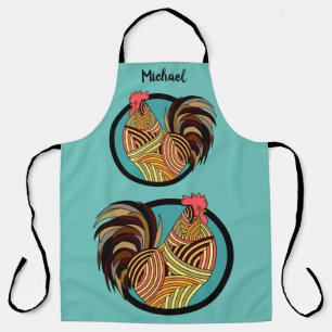 Abstract Rooster Apron