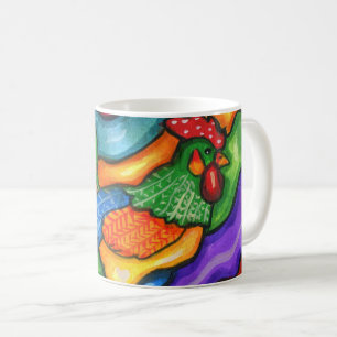 Abstract Rooster Bird Animal Colorful Art  Coffee Mug