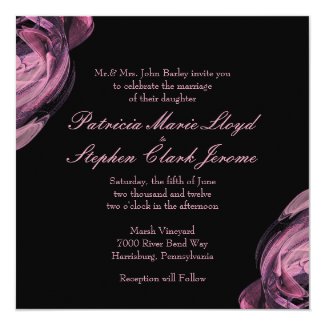 Abstract Rose 2 Wedding Invitations